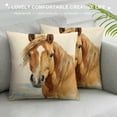 thumbnail image 3 of Nawypu  Horse Pillow Cover,Watercolor Horse in The Stable Art Painitng Cushion Covers Home Decorative Throw Pillowcases, 3 of 5