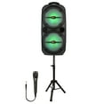 thumbnail image 2 of QFX Portable Bluetooth True Wireless Speaker with LEDs, Microphone, and Stand, Black, PBX-8008SM, 2 Count, PBX-8008, 2 of 8