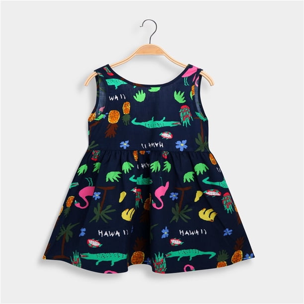 Vestidos sin mangas con estampado de flores para niñas de 1 a 7 años, ropa para niños, vestido de princesa de verano, vestido de desfile de baile de fiesta para niños, atuendo Tan Jianjun unisex