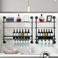 thumbnail image 5 of Wall Mounted Wine Rack, Wooden Wall Hanging Beer Rack Modern Wine Cabinet Shelf Wall Mounted Bottle Glass Holder Shelves Wine Rack Multiple Bottle Storage Racks for Home Bar, 5 of 14