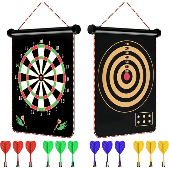 Magnetic Dart Board Games for Kids with 12 Darts Outdoor Toys for Boys Age 8-13 Cool Stuff Gifts Ideas for Teenage Boy Girls Age 8 9 10 11 12 13 14 15 16 Game Room Decor