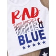thumbnail image 5 of BemeyourBBs Toddler Baby Boys 4th of July Outfits Summer Clothes Patriot Fourth of July Independence Day Clothes Letters Print Sleeveless Shirt Vest Tank Top Star Stripes American Flag Shorts Set, 5 of 8