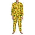 thumbnail image 3 of Naloa Floral Sunflowers Men’s Pajamas Set - Long Sleeve Button Down Sleep Shirt and Pajama Bottoms Sleepwear Set-Medium, 3 of 7