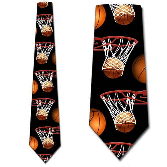 Basketball Ties Mens Sports Necktie by Three Rooker