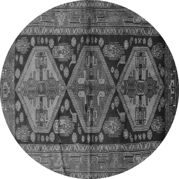 Ahgly Company Indoor Round Persian Gray Traditional Area Rugs, 4' Round