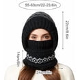 thumbnail image 2 of 3 in-1 Beanie Hat for Women, Womens Balaclava Winter, Cold Knitted Hats Thick Fleece Lined Winter Scarf Hat with Maske for(Black)（XX）, 2 of 7