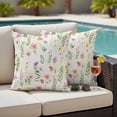 thumbnail image 4 of Spring Summer Flower Outdoor Pillow Covers Pack of 2 Eucalyptus Leaves Countryside Retro Waterproof Throw Pillow Covers Decorative Cushion Cases for Patio Garden Tent Balcony Couch 16x16 inch, 4 of 9