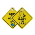 thumbnail image 2 of Chicmine Baby on Board Car Warning Safety Suction Cup Sticker Waterproof Notice Board, 2 of 9