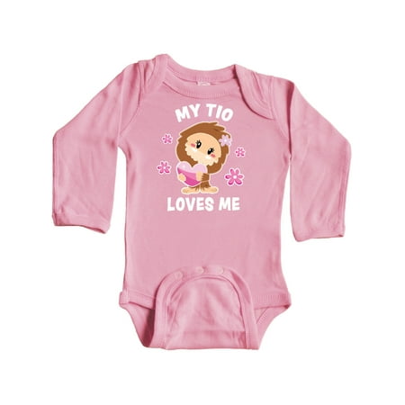 

Inktastic My Tio Loves Me with Bigfoot Gift Baby Girl Long Sleeve Bodysuit