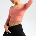 thumbnail image 6 of ZQUUVOU Women's Athletic Workout Tops Long Sleeve Round Neck Moisture Wicking Stretchy Shirts for Yoga Gym Pink, 6 of 9