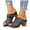 Black, variant on Women's Chunky Heel Sandals Slip On Fashion Buckle Strap Open Toe Mules Comfortable Backless Non Slip Dress Shoes Blue Size 9