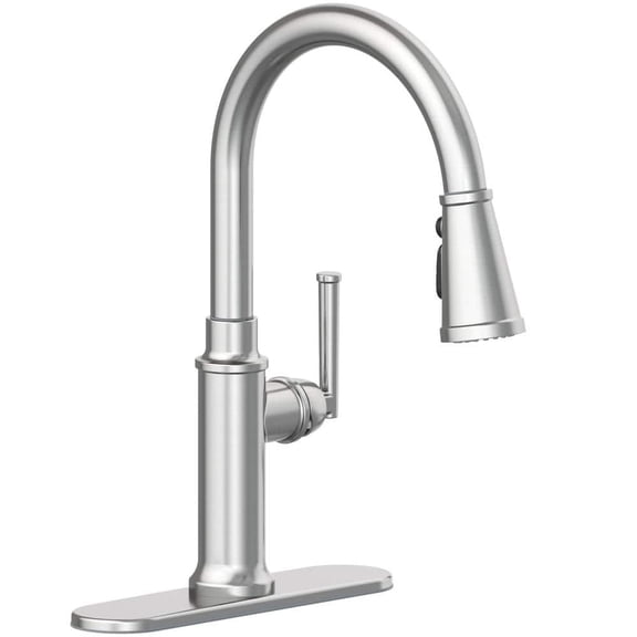 Oswell Single-Handle 3-Function Pull-Down Sprayer Kitchen Faucet in Stainless Steel