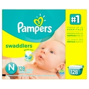 Pampers Swaddlers Diapers, Size Newborn, 128 Diapers