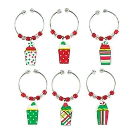 Merry Cupcakes Bakery Sweet Treat Wine Charm Set of 6 by Boston