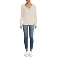 thumbnail image 2 of Time And Tru Women's Long Sleeve Cozy Henley, 2 of 5