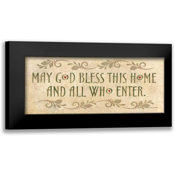 Marrott, Stephanie 14x8 Black Modern Framed Museum Art Print Titled - May God Bless This Hom