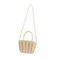 thumbnail image 4 of Bolso de mano para mujer,Bolso Tote para Mujer con Cremallera de Gran Capacidad,Bolsa tejida con cordón de papel y asa para exteriores,Bolso bandolera tejido Bolsos de hombro de Beige, 4 of 8