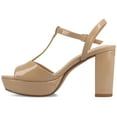 thumbnail image 3 of Journee Womens Nalie T-Strap Platform Dress Sandals, 3 of 10