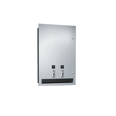 ASI 04684-25 - Sanitary Napkin and Tampon Dispenser - 25¢ Operation - Recessed
