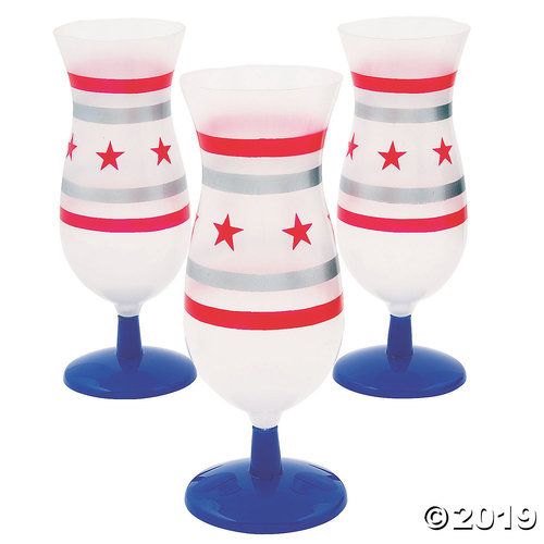 Patriotic Plastic Hurricane Glasses