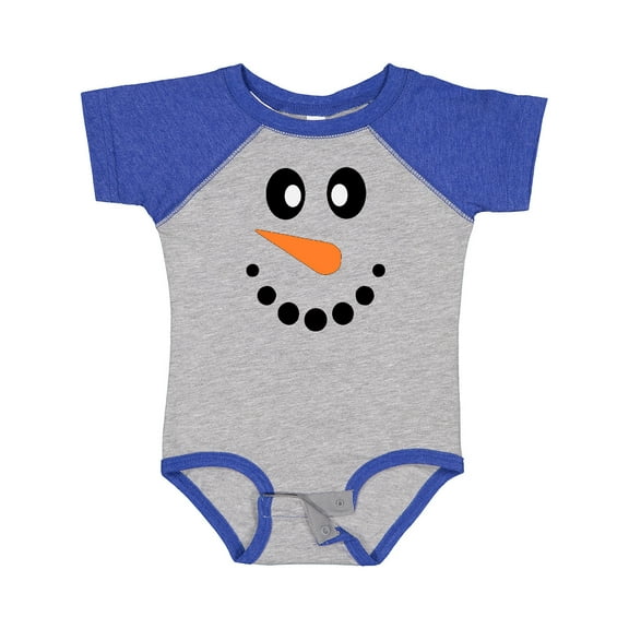 Inktastic Cute Smiling Snowman Face with Carrot Nose Boys or Girls Baby Bodysuit