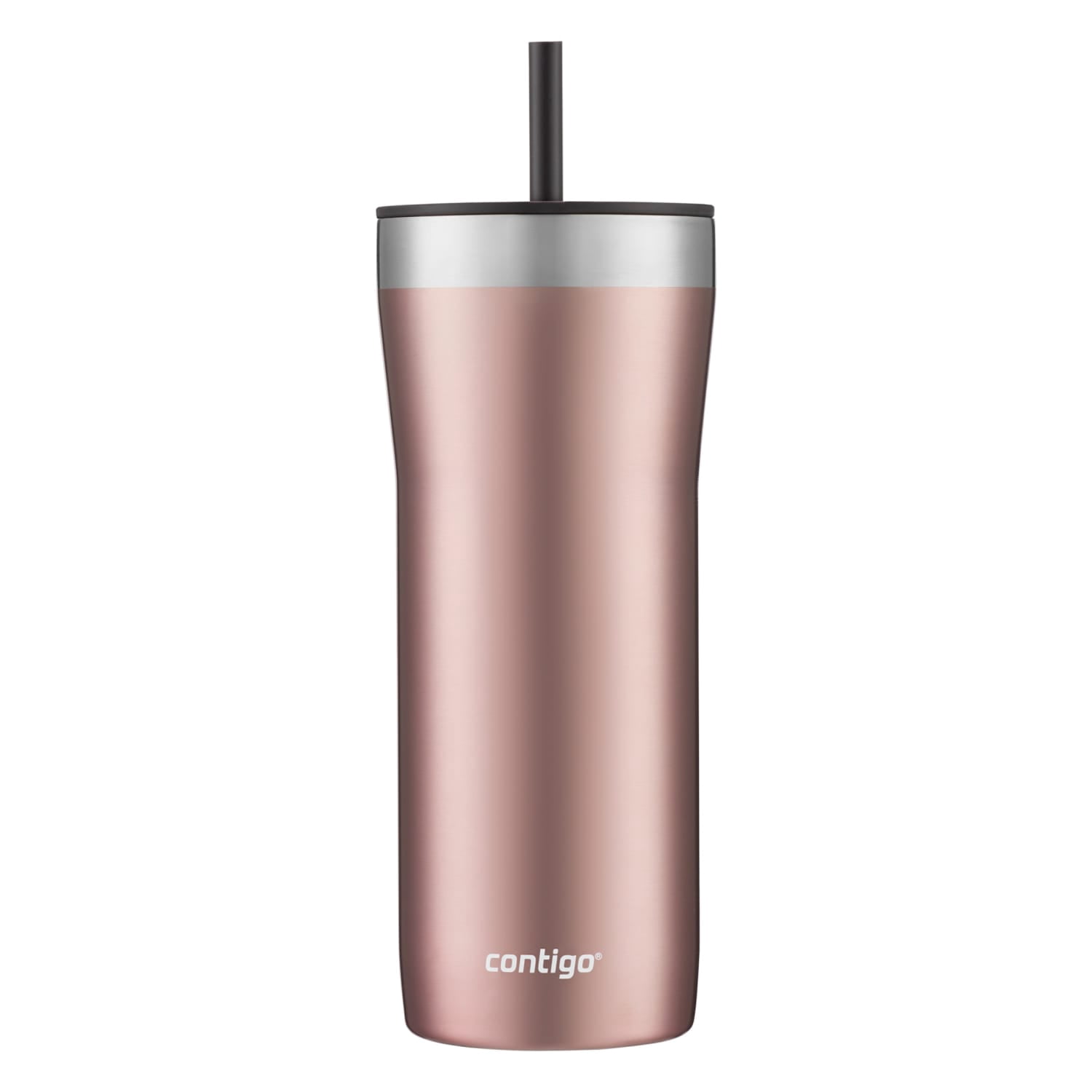 Contigo Streeterville Stainless Steel Tumbler with Plastic Straw and Splash-Proof Lid, Pineberry, 32oz.