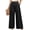 #01Black, variant on Wide Leg Pants for Women High Wasited Baggy Palazzo Pants Casual Pull On Bell Bottom Smocked Elastic Waist Pants Black 2XL