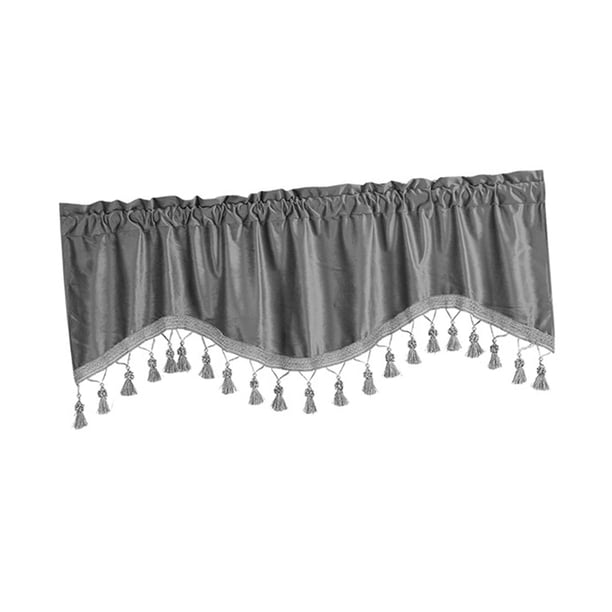 Cortina cenefa decorativa para sala de estar, baño, habitación infantil, térmica, cocina y ventana. Gris