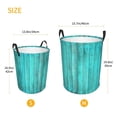 thumbnail image 3 of Goofa Turquoise Wooden2 Printed Circular Hamper,Laundry Basket with Handles,Storage Baskets Foldable,Large Capacity Laundry Hamper-Small, 3 of 6