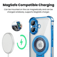 thumbnail image 4 of Entronix Magnetic Clear Case for iPhone 17, Built-in Kickstand Ring Shockproof Bumper, Blue, 4 of 6