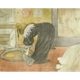 thumbnail image 2 of Toulouse-Lautrec, Henri de 32x26 Gold Ornate Wood Framed with Double Matting Museum Art Print Titled - Woman at the tub, 2 of 4