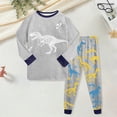 thumbnail image 2 of CAUYDY Children Boy Pajamas Clothing for Kid 5T 6T 7T 8T 9T 10T Long Sleeve Shirt and Elastic Pants 2PCS Cute Set Boys Fall Winter Outfits Sizes 8-9 Years,Grey, 2 of 5