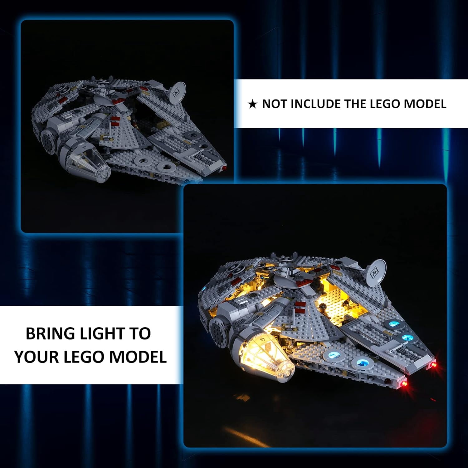 LED Light for Lego-75257  Millennium Falcon Building Blocks Model (Lego Set NOT Included)