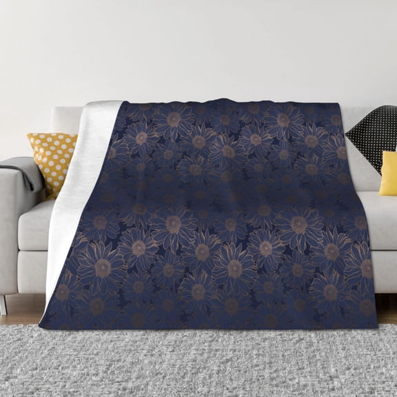 Fuzoiu Sunflowers Print Flannel Blanket,Throw Blanket,Flannel Home Decor,Fleece Bed Blankets,Cozy Soft Blanket for Bed, Sofa, Camping, and Travel-40"x30"