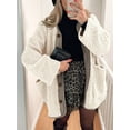 thumbnail image 6 of Women'S Winter Coats Long Sleeve Button Up Fuzzy Fleece Jackets Outerwear Fall Fashion Clothes Cream White S, 6 of 9