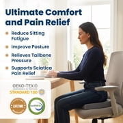 Everlasting Comfort Memory Foam Seat Cushion for Office Chairs and Car Seats