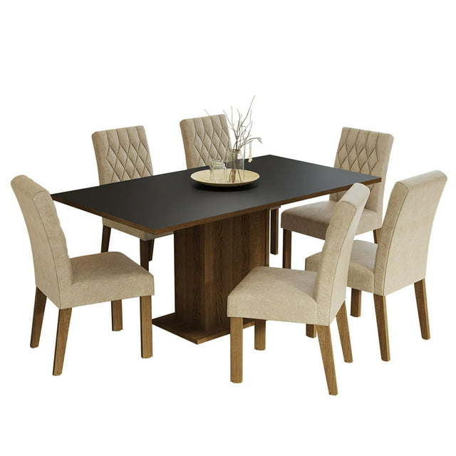 Juego de Comedor com Mesa y 6 Sillas Madesa Hanna MNI