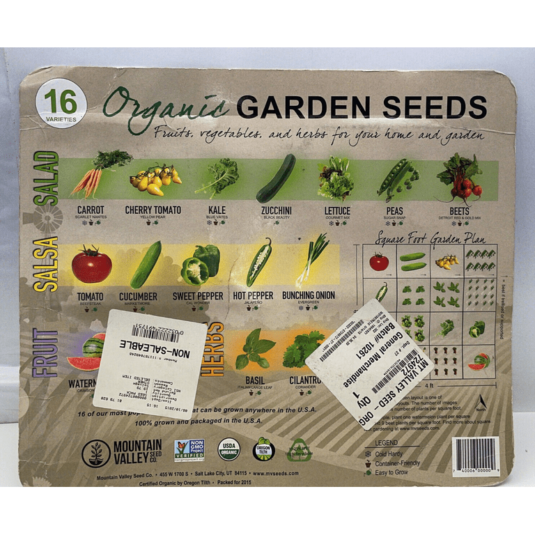 Handy Pantry Organic Heirloom Seed Packets