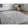 thumbnail image 4 of 4' X 6' Gray Silver And Ivory Geometric Hand Woven Stain Resistant Area Rug With Fringe, 4 of 9