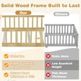thumbnail image 5 of PORKISS Twin Floor Bed with Guardrails, Natural Wood Montessori Floor Bed Frame with Slats, Low Bed Frame for Kids Room, Open Entry Design, No Box Spring Needed, 5 of 10