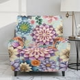 thumbnail image 2 of FKELYI Recliner Chair Slipcover 4 Pcs Covers for Reclinging Armchair Bohemian Lotus Flower Print Non-Slip Breathable Fitted Sofa Couch Covers Furniture Decor Protector, 2 of 7