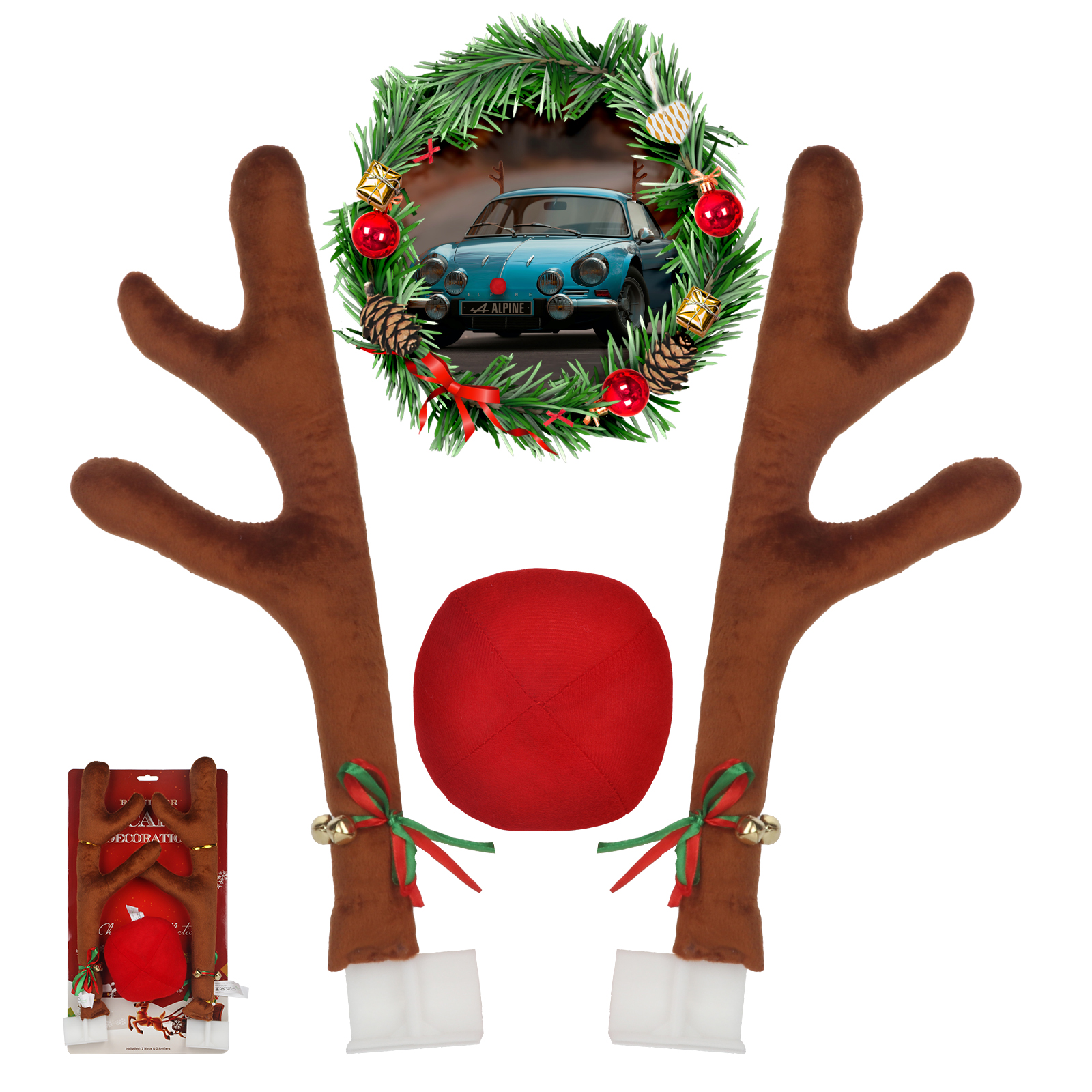 Christmas Car Antlers&Noise Car Christmas Reindeer Decorations