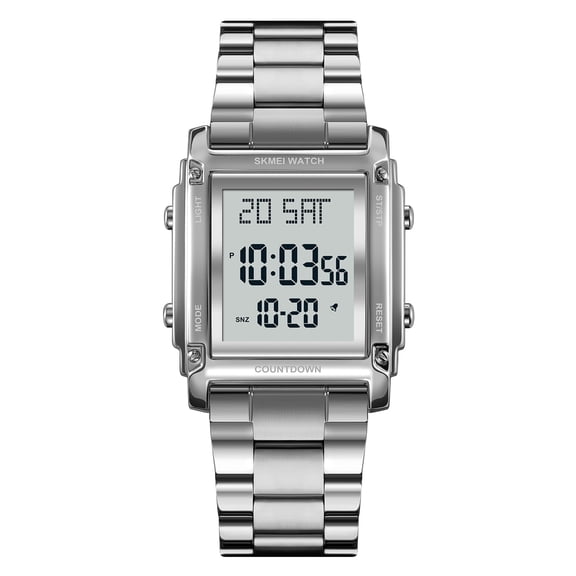 Fashion Men's Digital Analog Watches Square Face Sport Casual Dual Display Multifunctional Wristwatch for Men with Alarm Waterproof LED Luminous