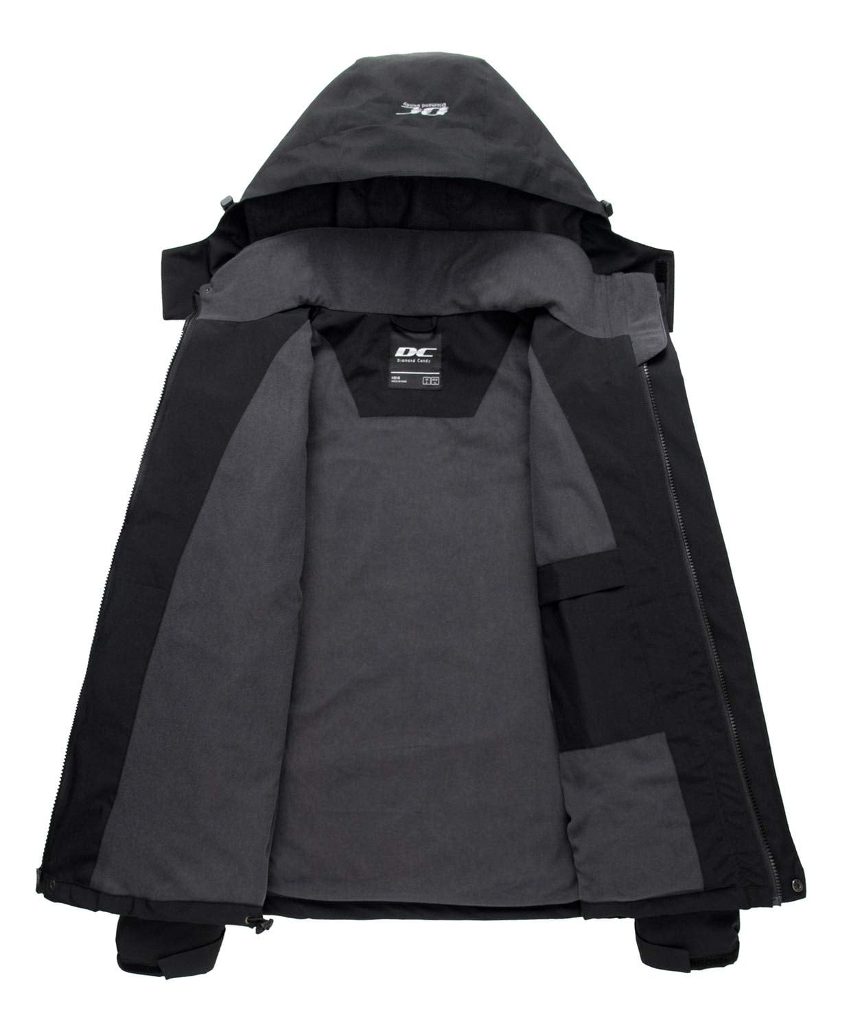Diamond Candy Men's Hooded Waterproof Jacket Lightweight Rain Jacket Outdoor Casual Sportswear