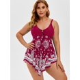 thumbnail image 1 of Traje de Tankini de Pañuelo con Estampado de Paisley Rosegal Camisetas sin mangas de talla grande, 1 of 2