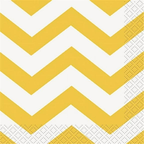 Yellow Chevron Beverage Napkins, 16ct