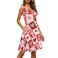 thumbnail image 2 of Renewold Buffalo Grid Womens Summer Dress Tank Top Casual Sleeveless Midi Dresses Size L Love Valentine's Day Round Neck Elastic Waist Elegant Dress, 2 of 6