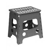 Superio Folding Step Stool with Anti-Slip Surface 15" (Grey)