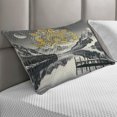 thumbnail image 2 of Ambesonne Lake Quilted Pillowcover, Mandala and Mountain Panorama, 36" x 20", Yellow and Grey, 2 of 2