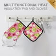 thumbnail image 4 of Yayeee Oven Mitts and Pot Holder Set of 4 Heat Resistant Kitchen Gloves Baking Hot Pad, Floral Raspberries, 4 of 5